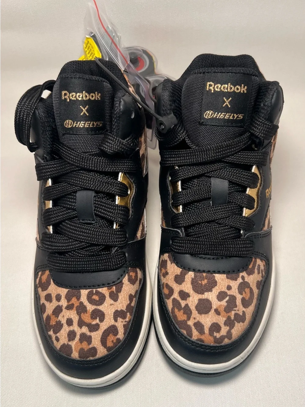 Heelys Kids Black and Brown Leopard Roller Sneakers